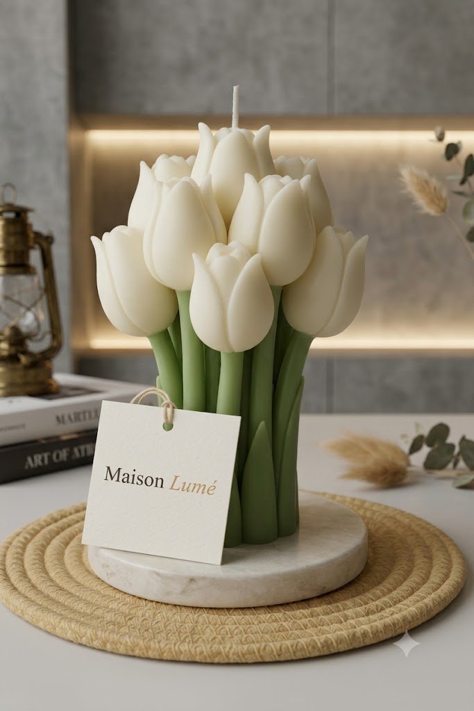 Candle styled with fresh figs and florals
