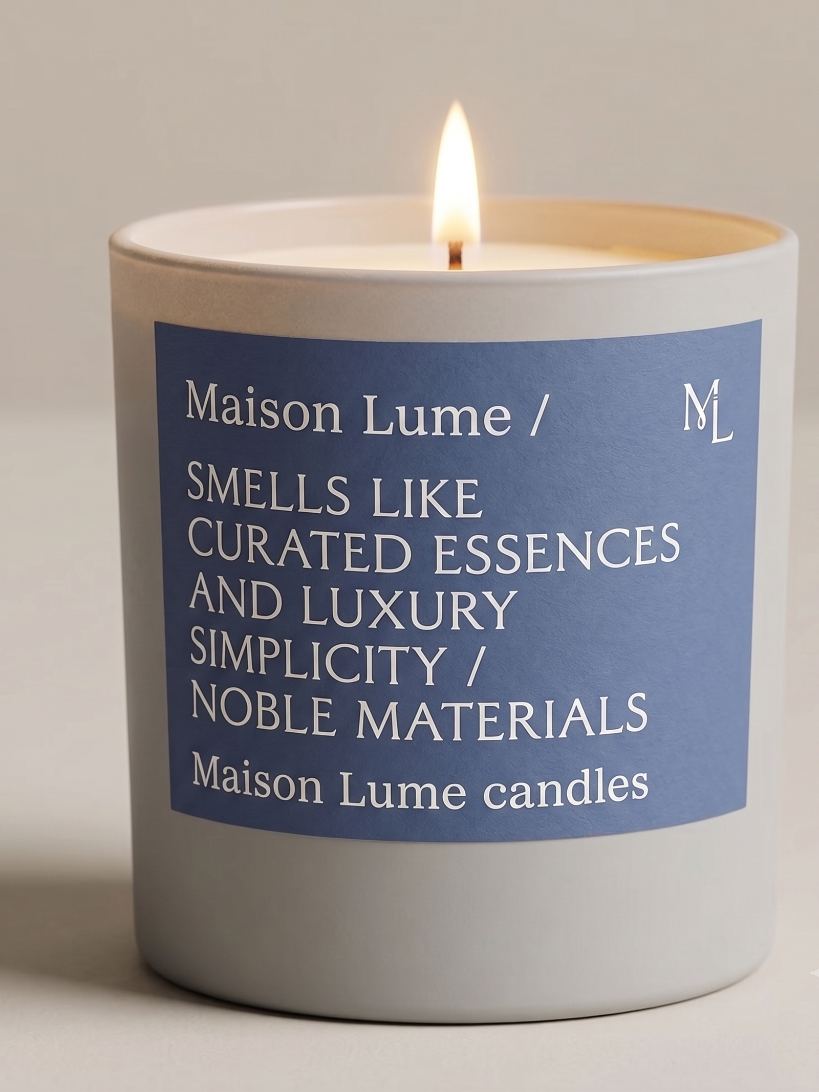 Noble Materials candle, curated essences